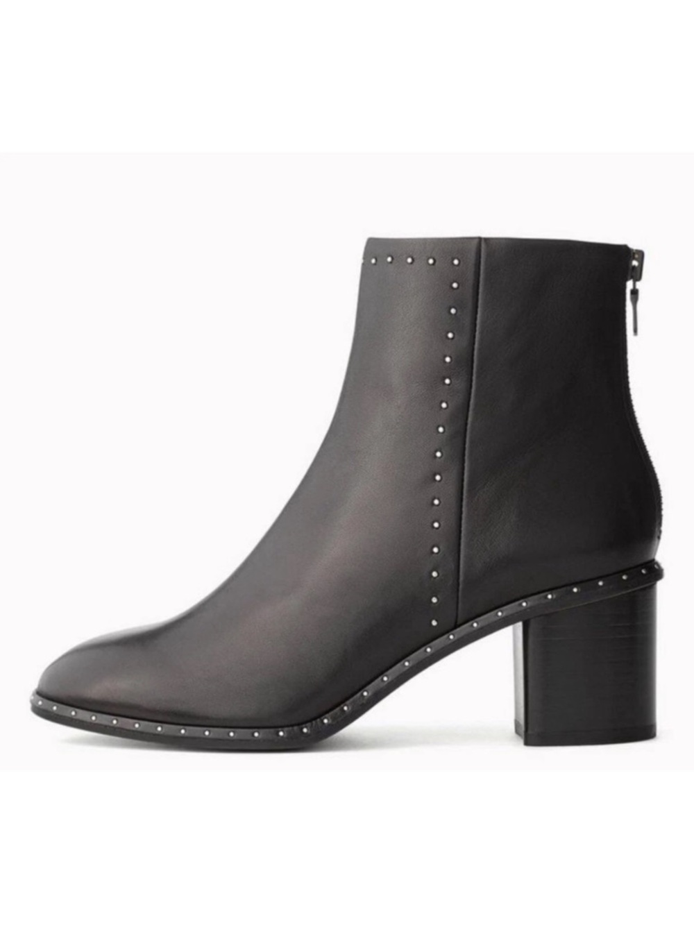 Rag & Bone Willow Studded Black Lambs Leather Booties Boots 36 MADE IN ITALY